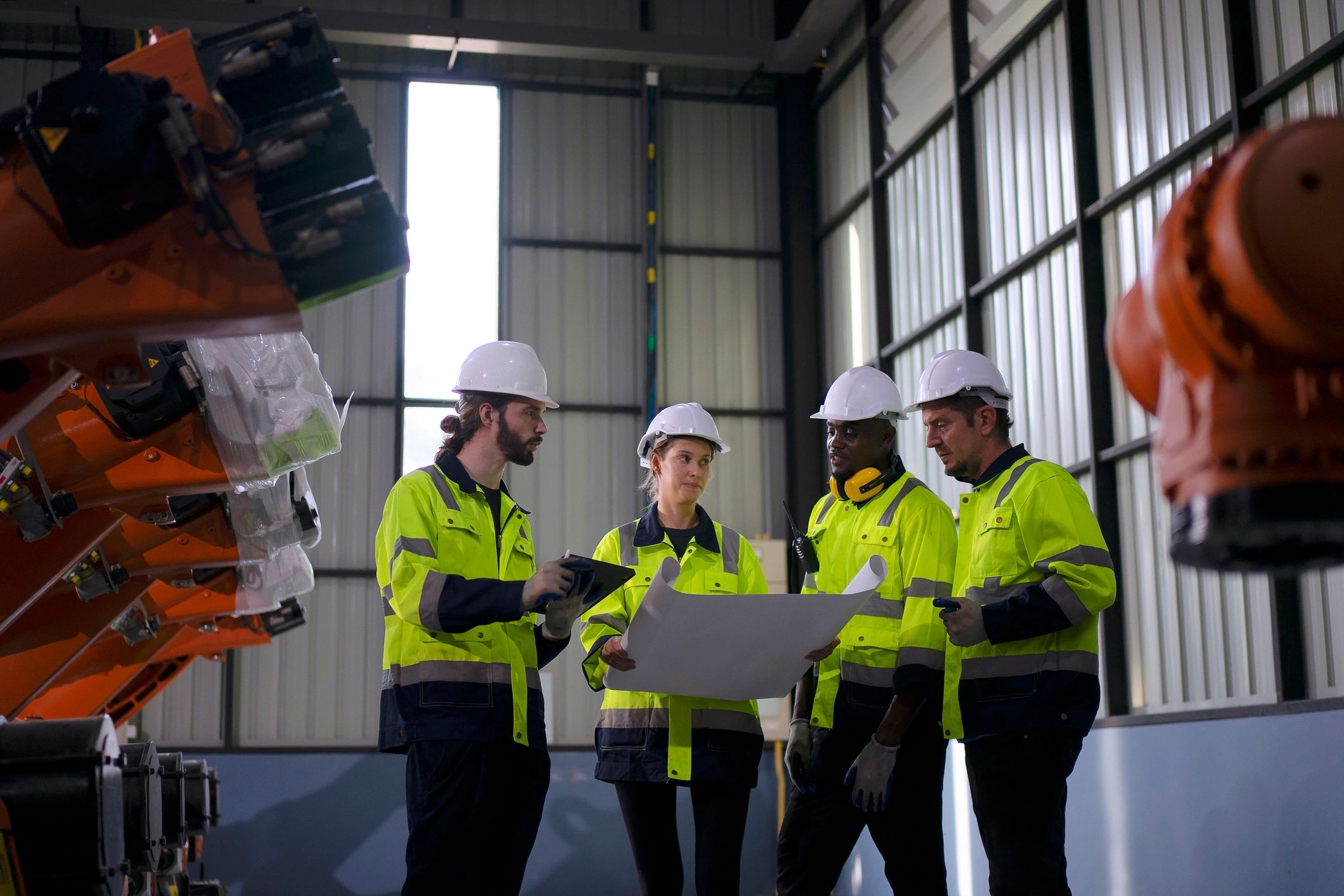 Engineer working in an advanced industrial facility